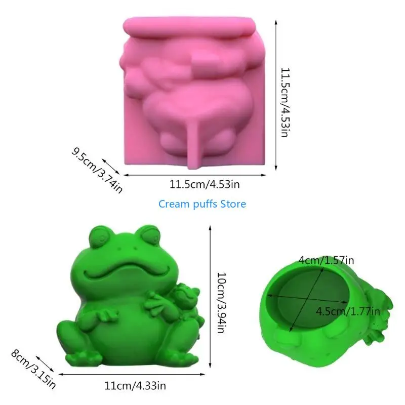 50le Silikonblütenform Form Sukkulente Pflanzerkapel Frösche Gips Tonform