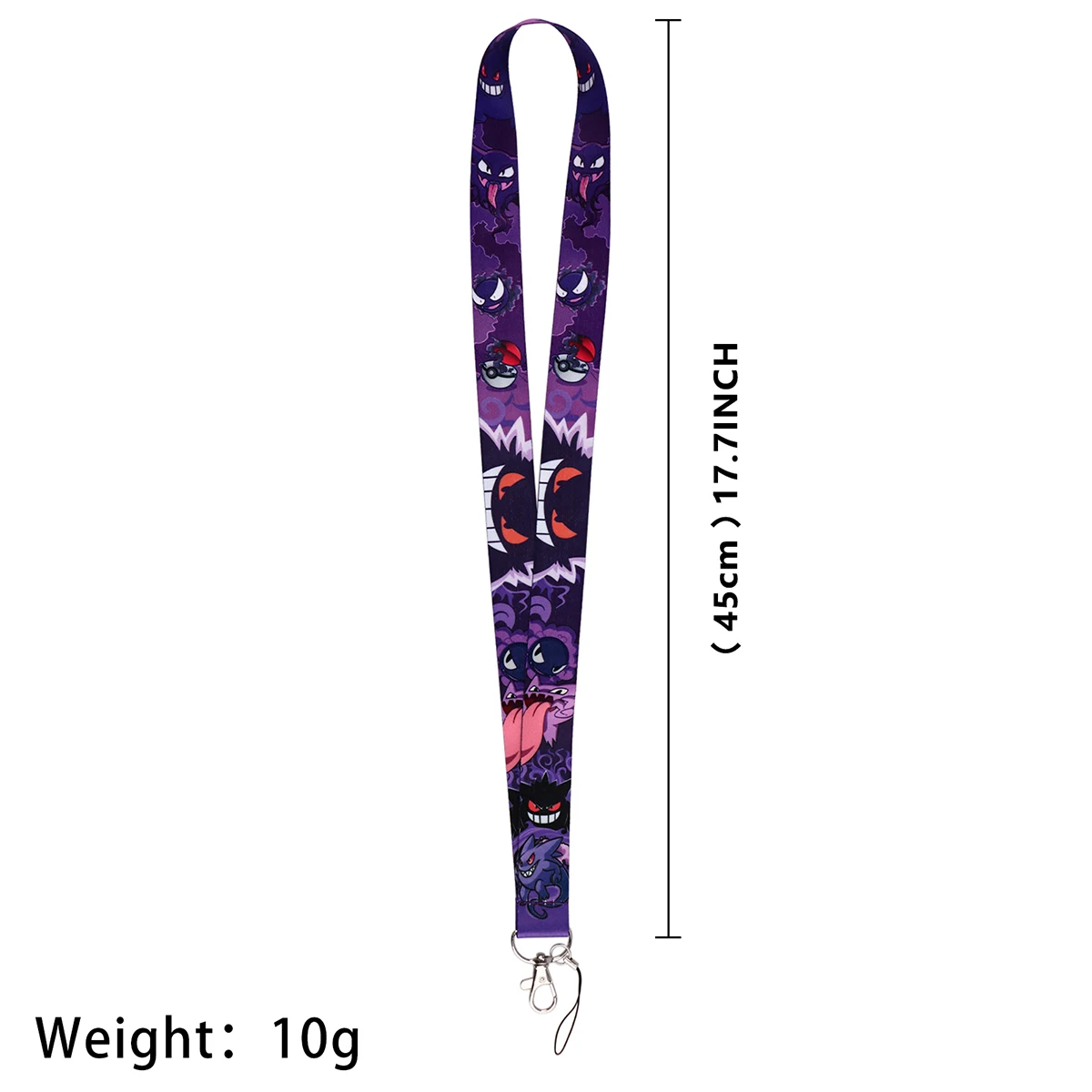 Niedliches Anime-Gengar-Lanyard für Schlüsselanhänger, Ausweishülle, Reisepass, Studenten-Handy, Ausweishalter, Schlüsselring, Umhängebänder, Zubehör – Detail 1