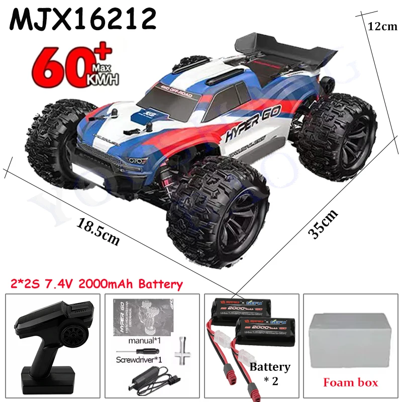 1/16 MJX 16212 16213 16218 HYPER GO Remote Control Vehicle, Four-wheel Drive Off-road Vehicle, Brushless Motor, Speed 60KM/h