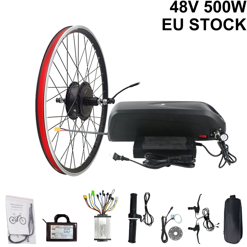 CSC 48V 500W Elektrofahrrad-Umbausatz mit 48V Batterie, Kassetten-Nabenmotor, 27,5-Zoll-Rad, E-Bike-Kit für den Hinterradantrieb
