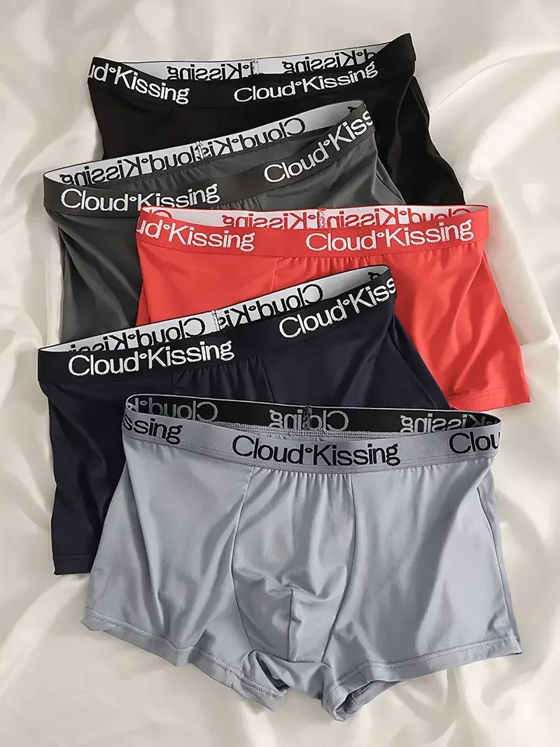 

4pcs Men's Panties Solid Color Antibacterial Breathable Homme Underpants Boxer Shorts Underwear for Male Couple Sexy Set