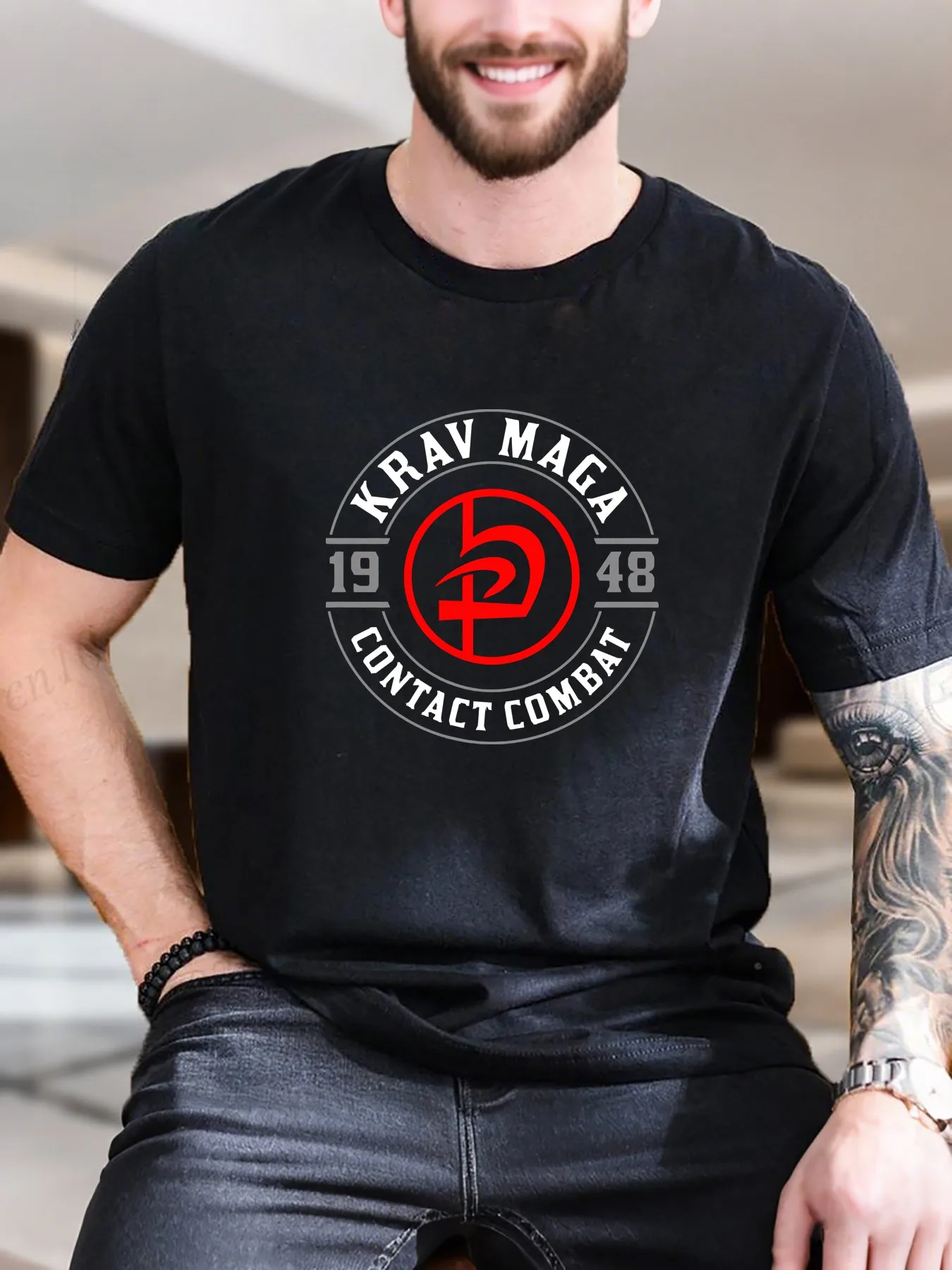 

New Arrival Fashion Men's Graphic Print T-Shirt Soft Cotton Short Sleeve Tee with Red Circle White Background Design Casual Comfortable