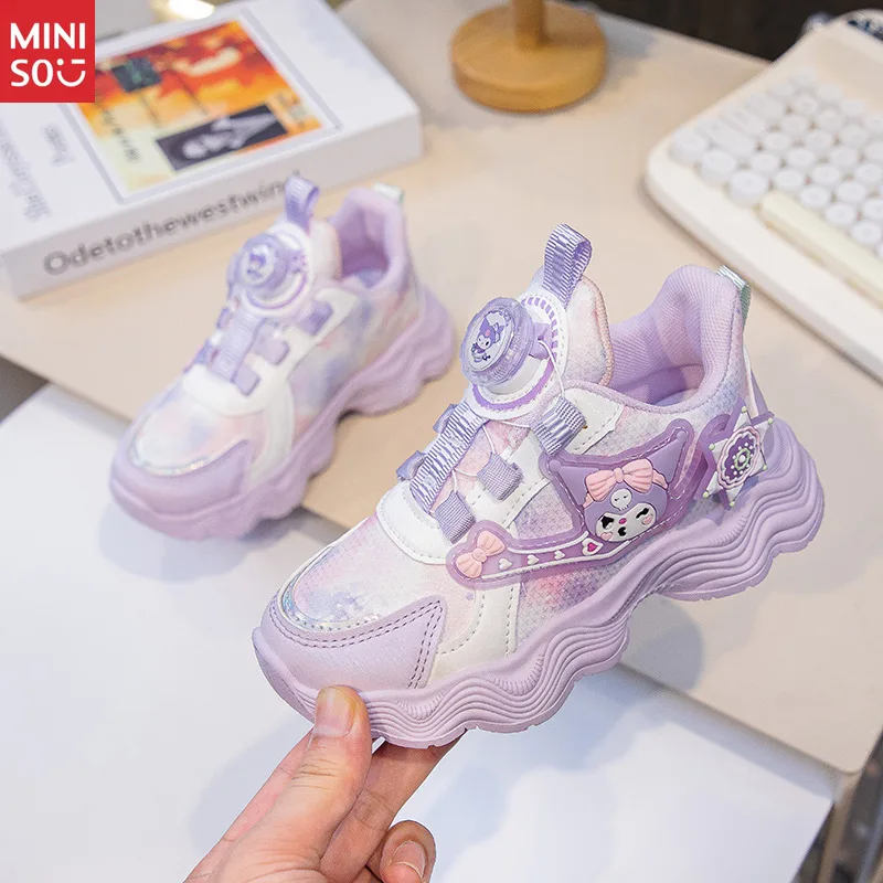 أحذية رياضية جلدية للفتيات من Miniso 2025، أحذية للأب وأحذية رياضية شبكية للأطفال الكبار #6