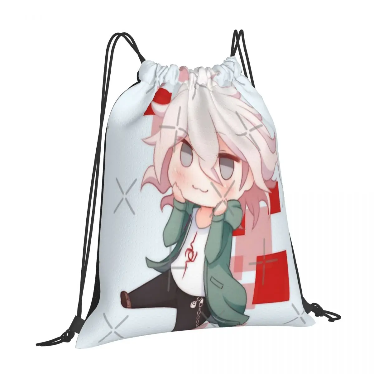 

Danganronpa 2 Komaeda Nagito Drawstring Bag Backpack kids bag canvas hiking small fabric bag