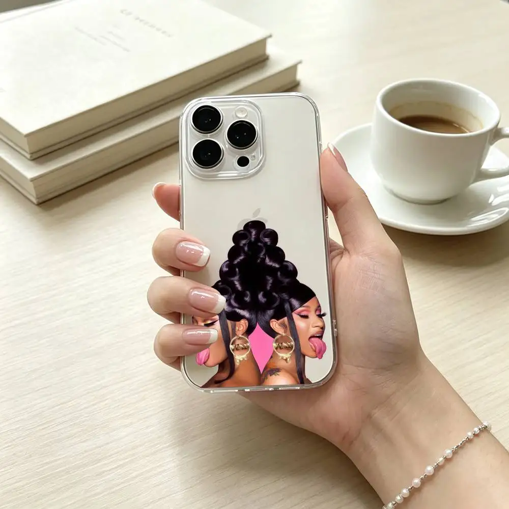 R-Rapper C-Cardi B Phone Case Transparent Silicone Soft For iPhone 17 16 15 14 13 12 11 Mini Pro Max Plus Gift