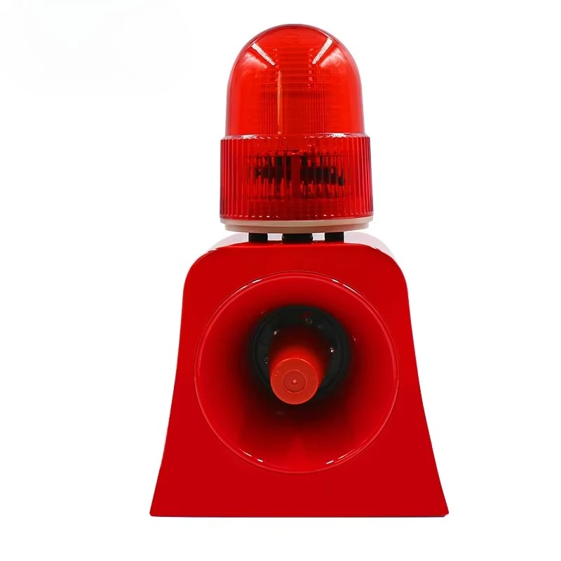 Outdoor Wireless PIR Motion Sensor Red LED Sound & Light Alarm Customizable MP3 Audio DC12-24V/AC220V Compatibility
