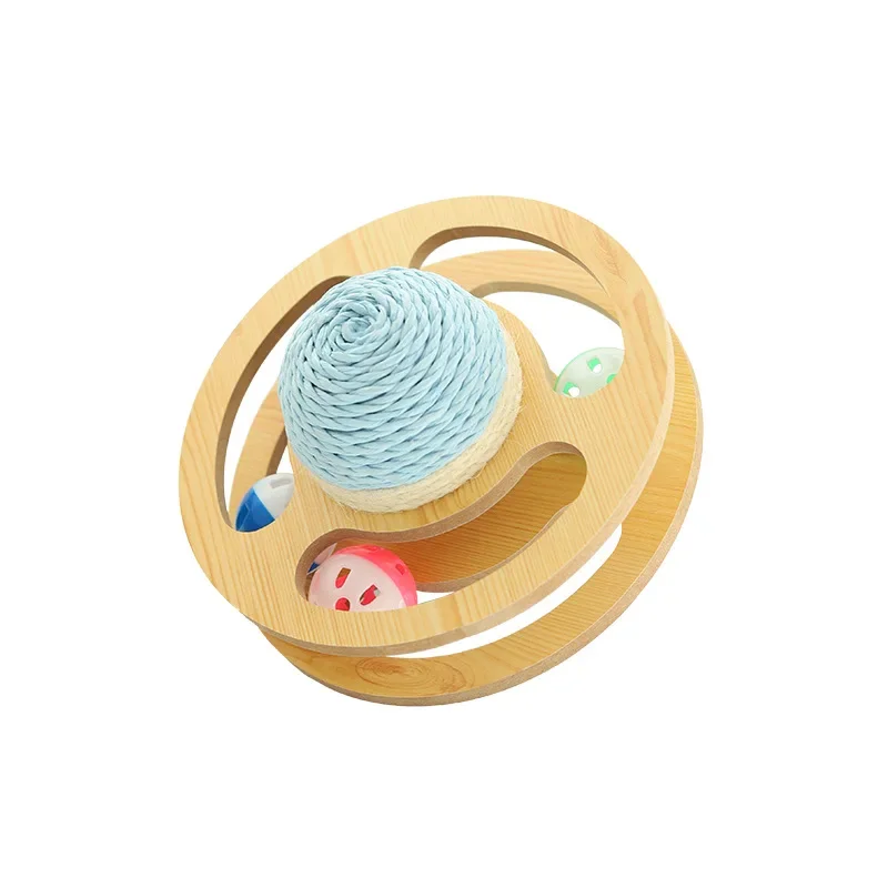 Cat Toys Sisal Turntable Track Amusement Plate Ball Tumbler Wear-resistant Cat Scratch Board Cat Toys