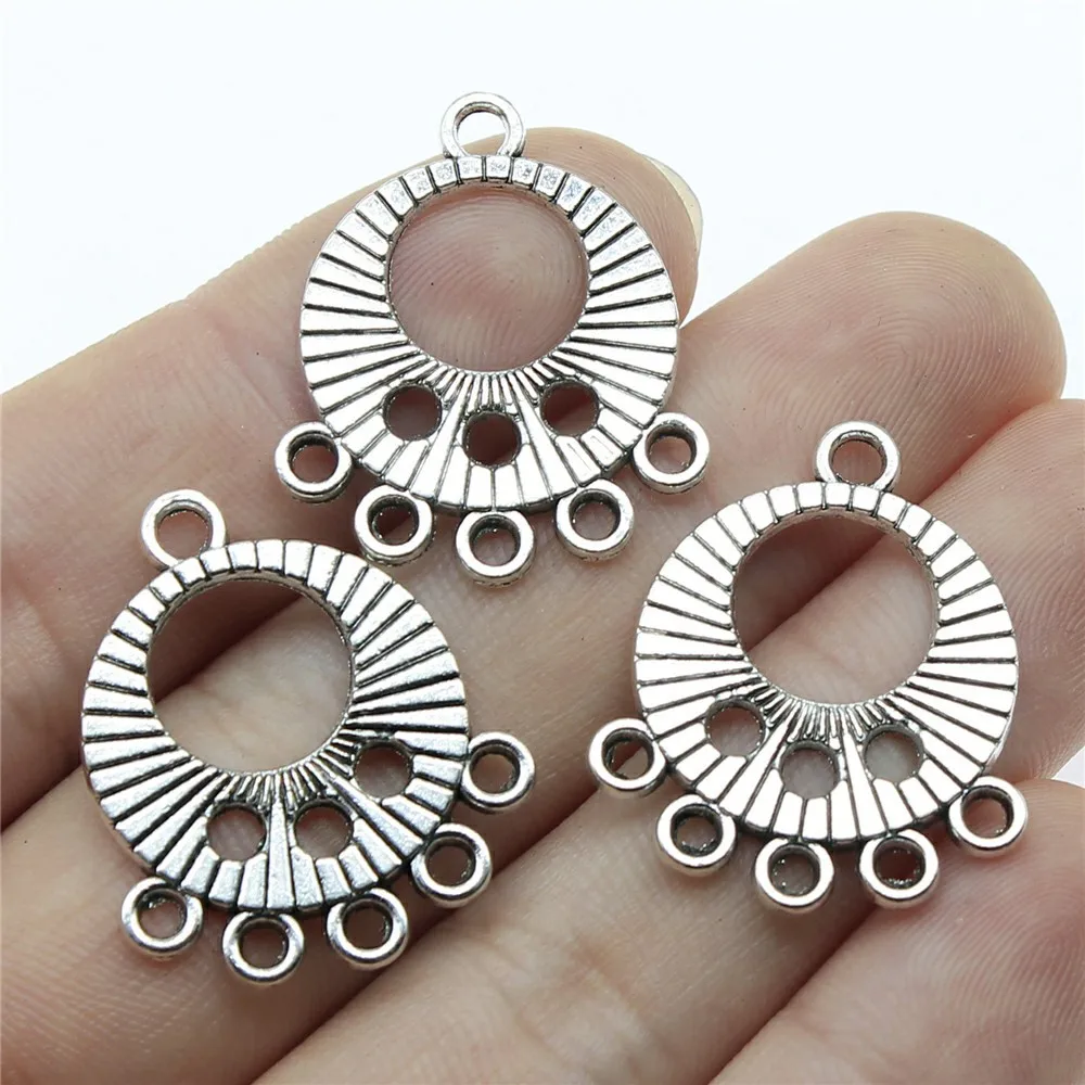 10pcs Porous Round Chandelier Earring Connector Charms For DIY Earring Making DIY Jewelry Making Findings Accessories