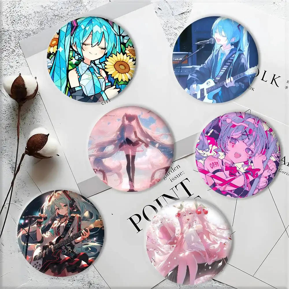 Anime Characters H-HatsuneS Cartoon M-MikuS Badge Tinplate DIY Backpack Clothing Accessories Jewelry Pins