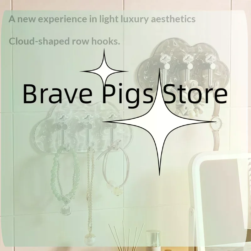 Luxury Cloud Hook No Drilling Strong Adhesive For Kitchen Bathroom Door Back Keys Towels No Trace Adhesive Hooks Lightweight