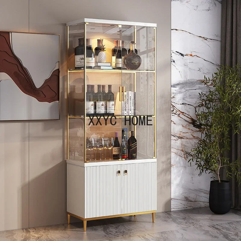 Armoire à vin de luxe italienne, présentoir de rangement moderne en verre trempé, étagère à vin, meubles de Bar Stojak Na Wino KMWC