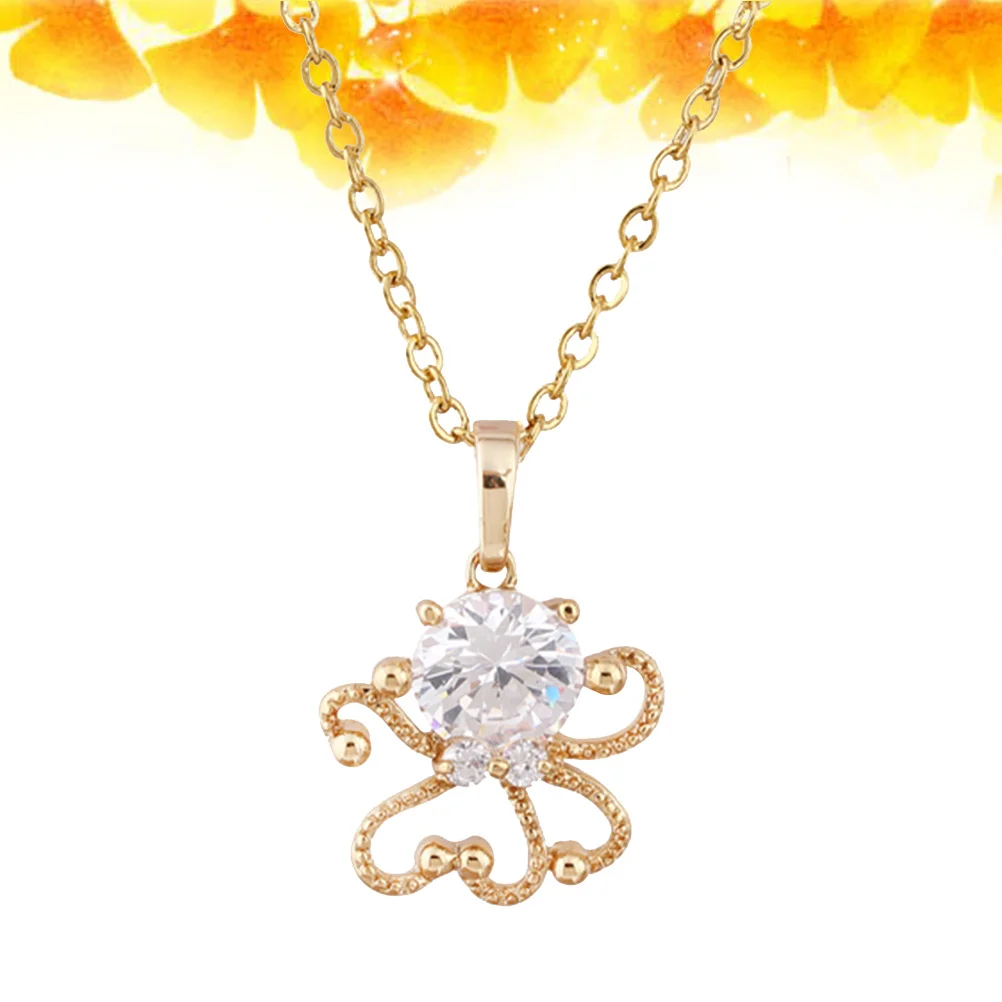 

1 Piece Zircon Necklace for Women Fashion Elegant Crystal Pendant Lightweight Skin-Friendly Rhinestone Jewelry Gift for Her