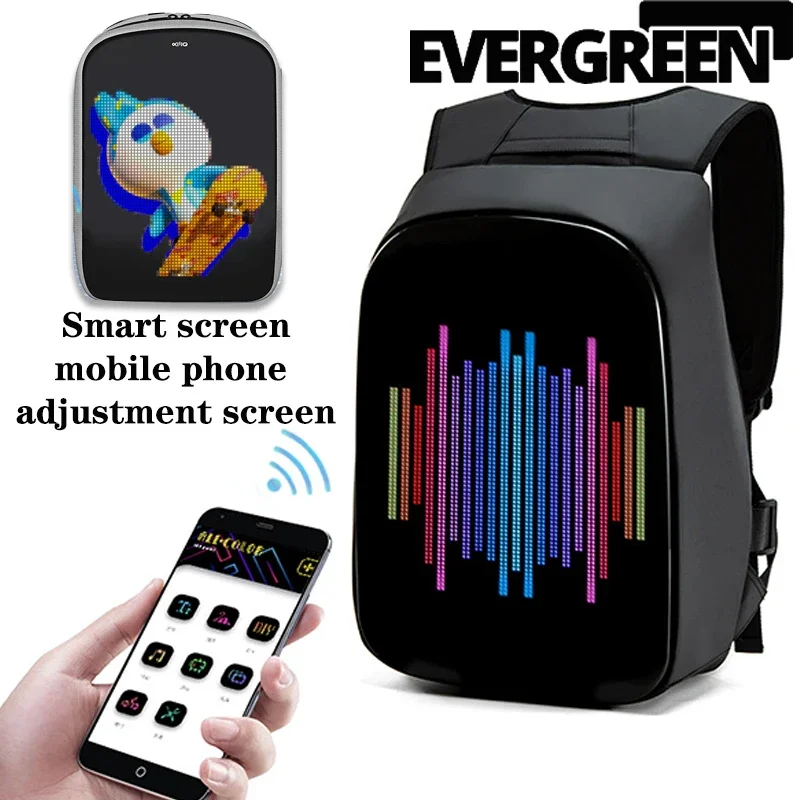 backpack, cool, smart technology, backpack, luminous, electronic screen LED casual, backpack.