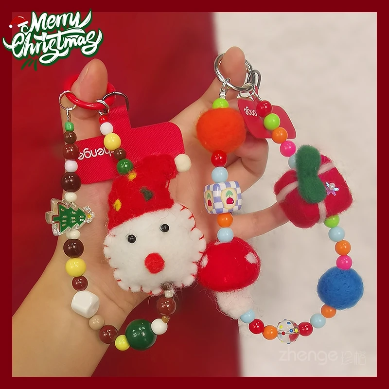 

Рождественская женская цепочка для мобильного телефона, красочная цепочка из бисера, украшение на запястье, высококачественная подвесная веревка, новый продукт