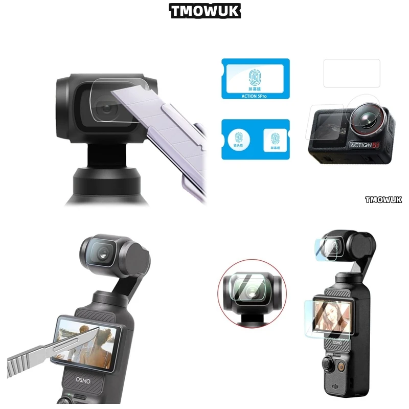 

For DJI Pocket 1 2 Osmo Pocket 3, Quick Install Screen Guard For Action 2 4 Pro.