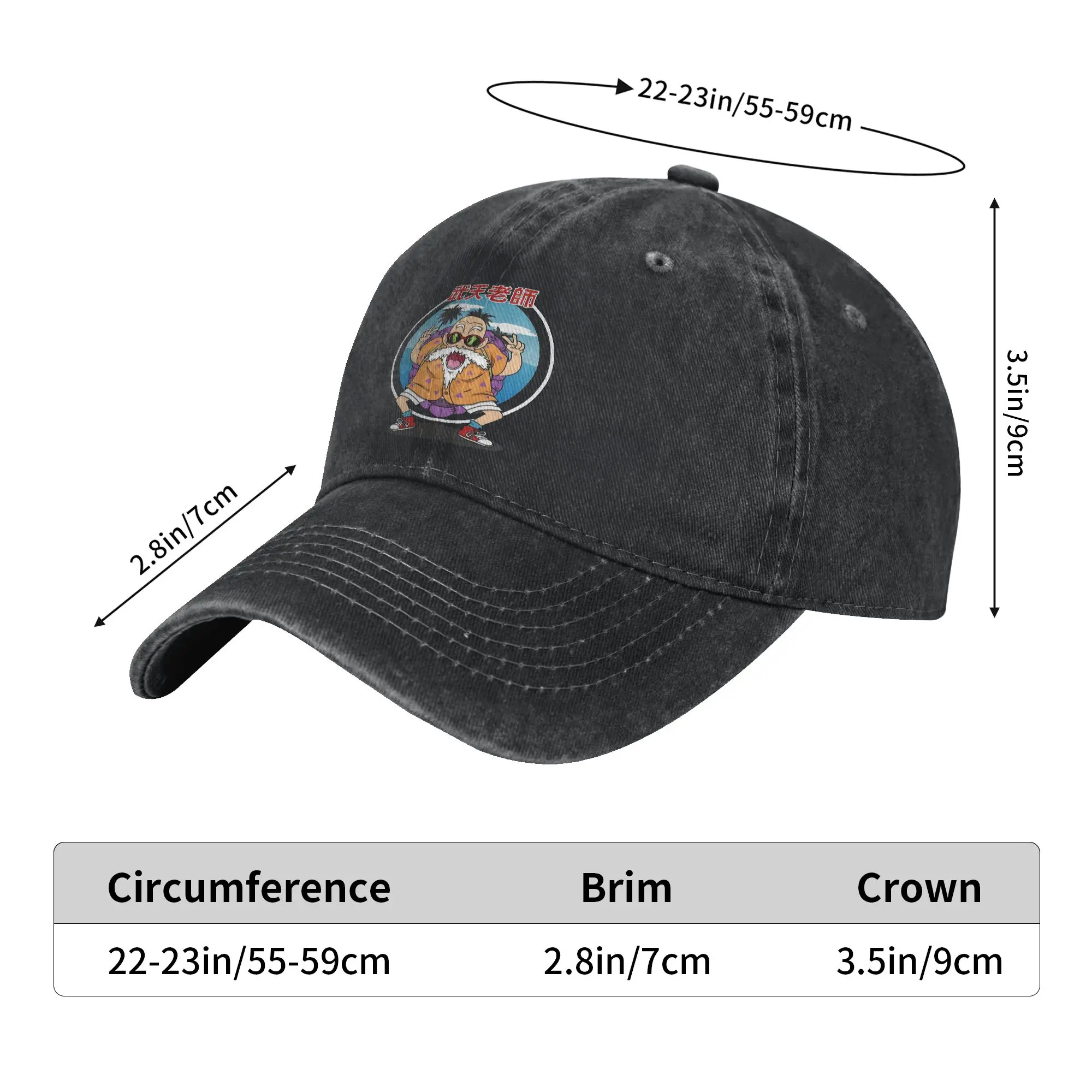 Men Women Master Roshi d-dragon-ball-l dragonballz Printed Hats Vintage Distressed Denim  Baseball Cap Adjustable