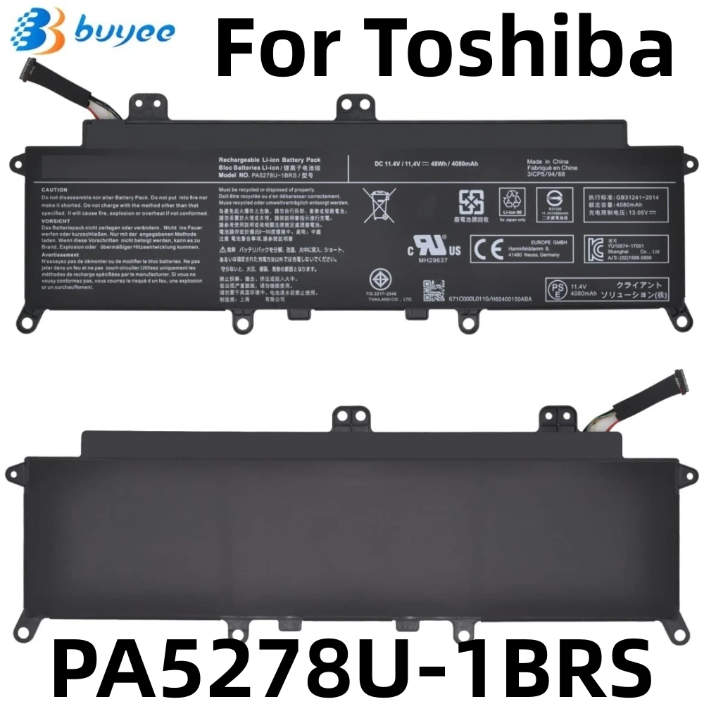 

PA5278U-1BRS Laptop Battery For Toshiba Tecra X40-D X40-E X40-F Portege X30-D X30-E Series Notebook 11.4V 48Wh 4080mAh 3-Cell