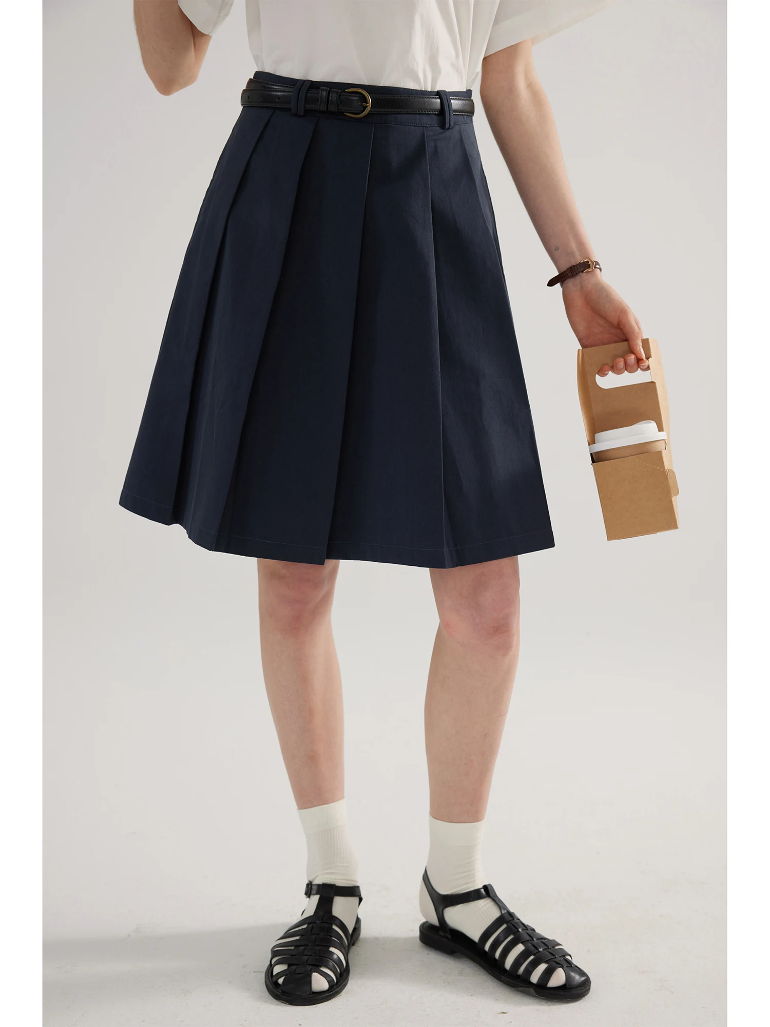 

Черная хлопковая юбка А-силуэта с высокой талией для работы и повседневной носки, женская, в художественном стиле, приталенная