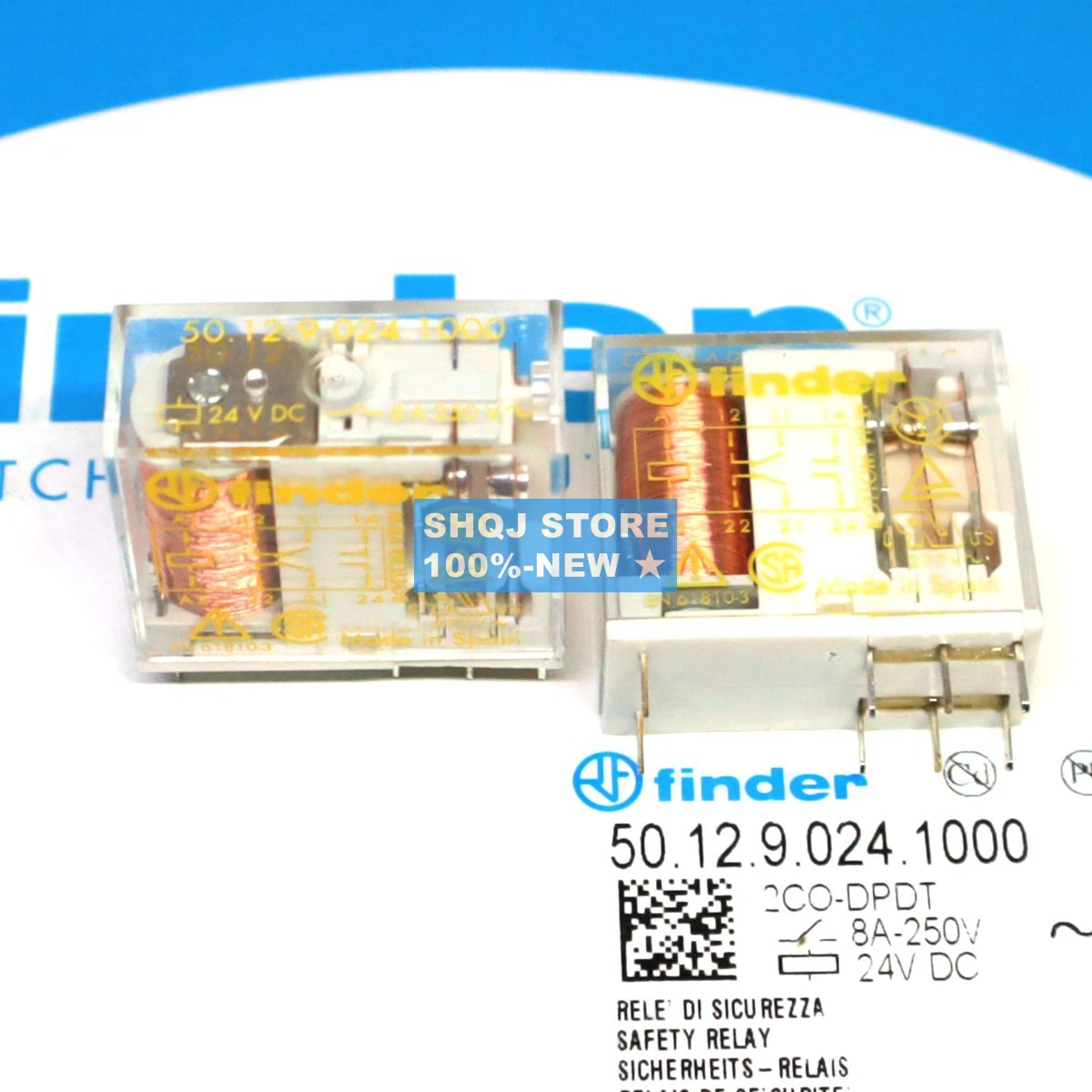 FINDER 100%-NEW  50.12.9.024.1000 24VDC 8PIN 8A Safety Relay Original