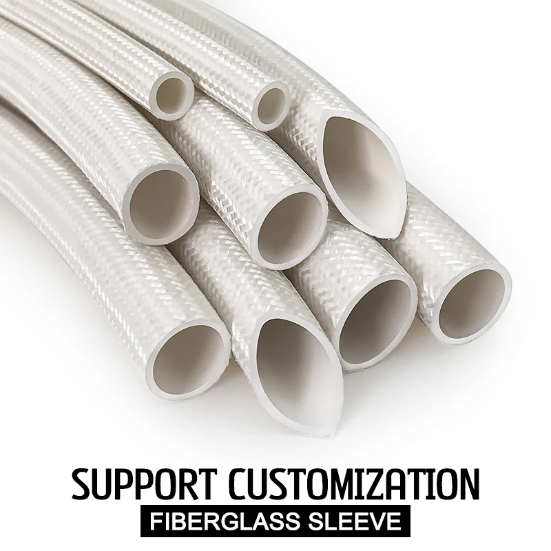 Fiberglass Braided Sleeving Insulated Hose Customized Size Chemical Glass Fiber Sleeve High Temperature Pipe Wire Wrap Tube