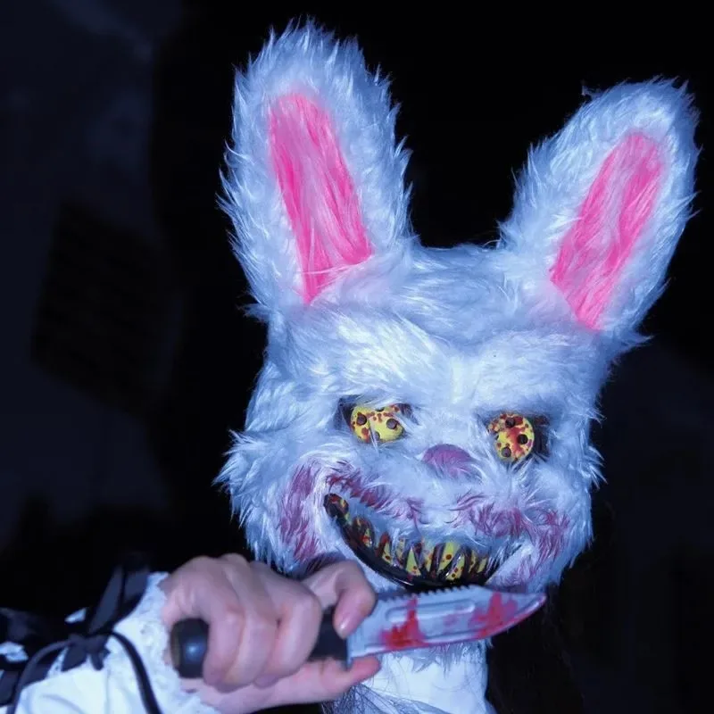 หน้ากากแฟนซีปาร์ตี้ฮาโลวีน 2025 ลายหมีกระต่ายการ์ตูนสยองขวัญ  สำหรับคอสเพลย์  คลุมศีรษะ  ใช้ในงานคาร์นิวัล  อุปกรณ์ประกอบฉากปาร์ตี้