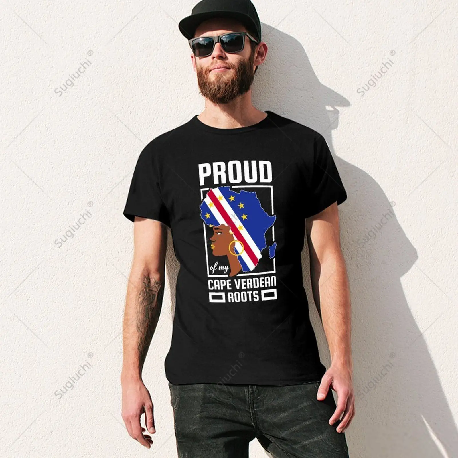 Unisex Men Proud Cape Verdean Roots Black History Month Cape Verde Tshirt Tees T Shirts Women Boys 100% Cotton T-Shirt