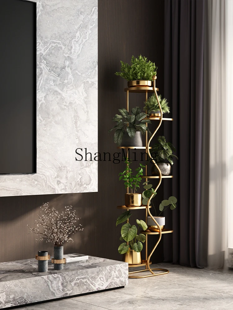 FG flower shelf living room floor-to-ceiling balcony multi-layer light luxury indoor dill shelf household plant decorative shelf