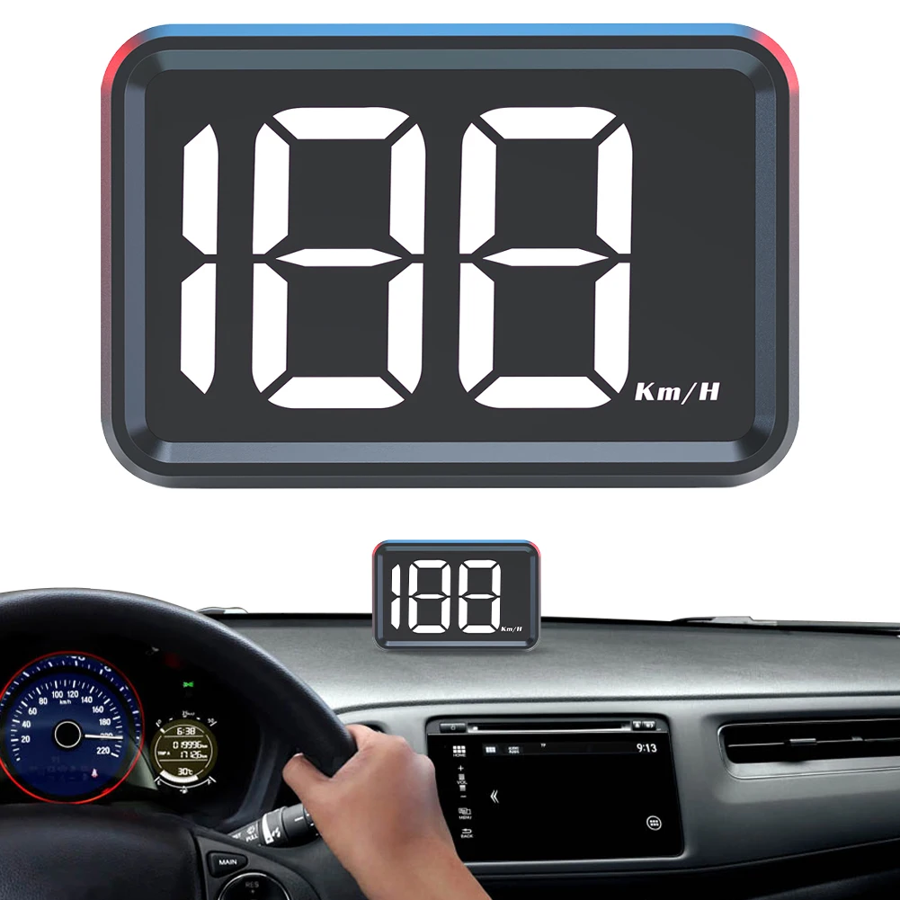 سيارة رئيس يصل HD عرض GPS عداد السرعة KMH MPH الرقمية HUD الزجاج الأمامي العارض خط كبير سرعة اكسسوارات إلكترونيات السيارات