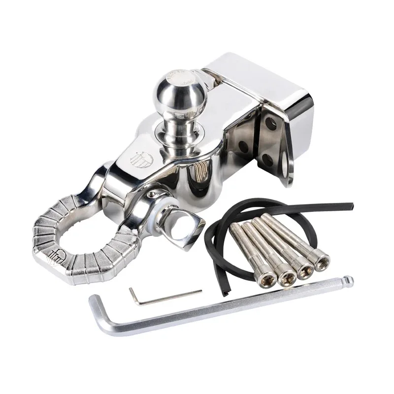 

ZAIQU Stainless Steel Trailer Hitch Detachable U-shape Shackle With Ball Towing Off-road Refit Parts Tow Hook Accessories