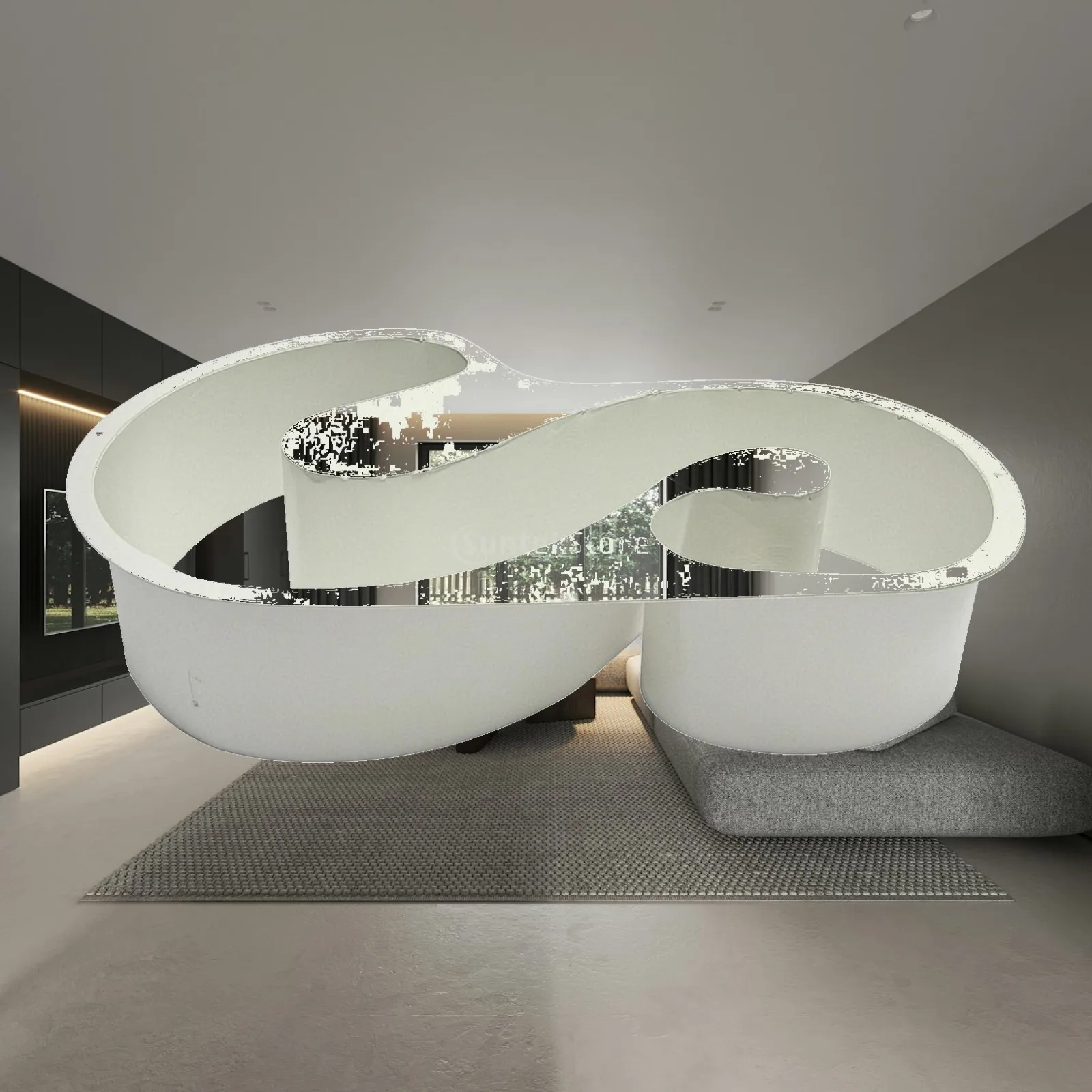 Stainless Steel Seafood Display Mold S Form Plating Stencil for Creative Appetizer Presentation Decorative Metal Tray