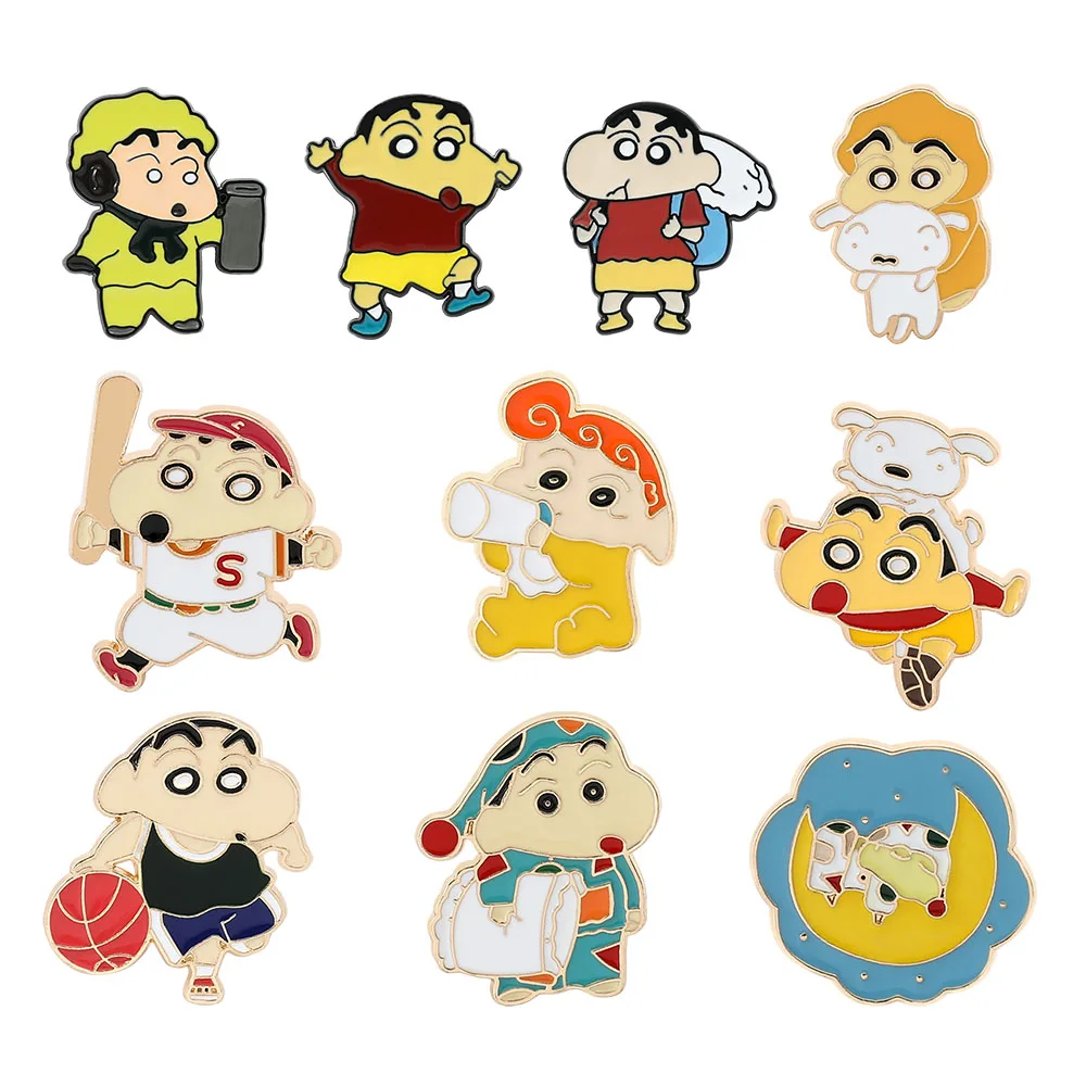 Kawaii Crayon Shin-Chan Nohara Himawari Anime Brooch Female Student Clothes Pendant Accessories Personality Decorative Pin