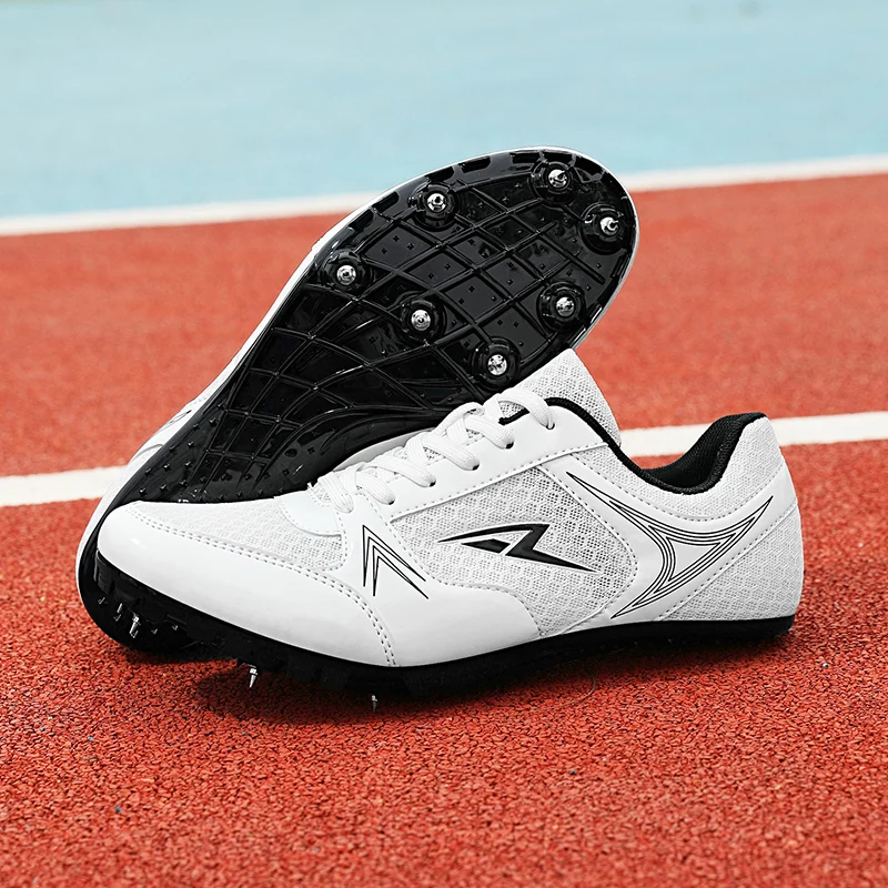Breathable Track Spikes Running Shoes for Men Women Teens Lightweight Comfortable Sprinting Shoes for Training Racing