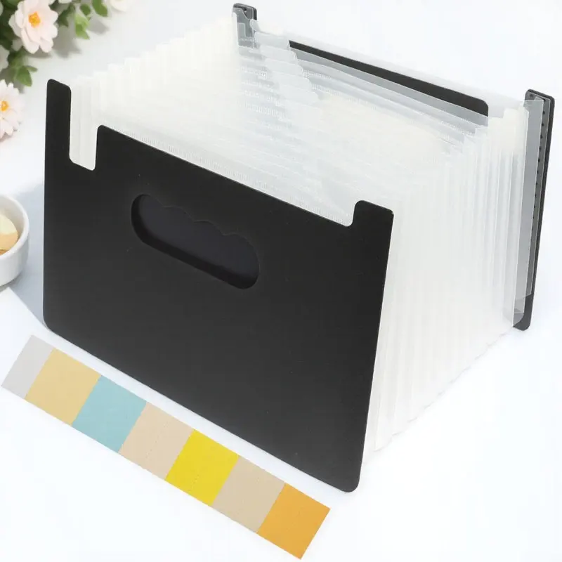 

File Folder Multi-Function PP Receipt Holder Office Coupon Organizer Portable Document and Voucher Organizer Office Accessory