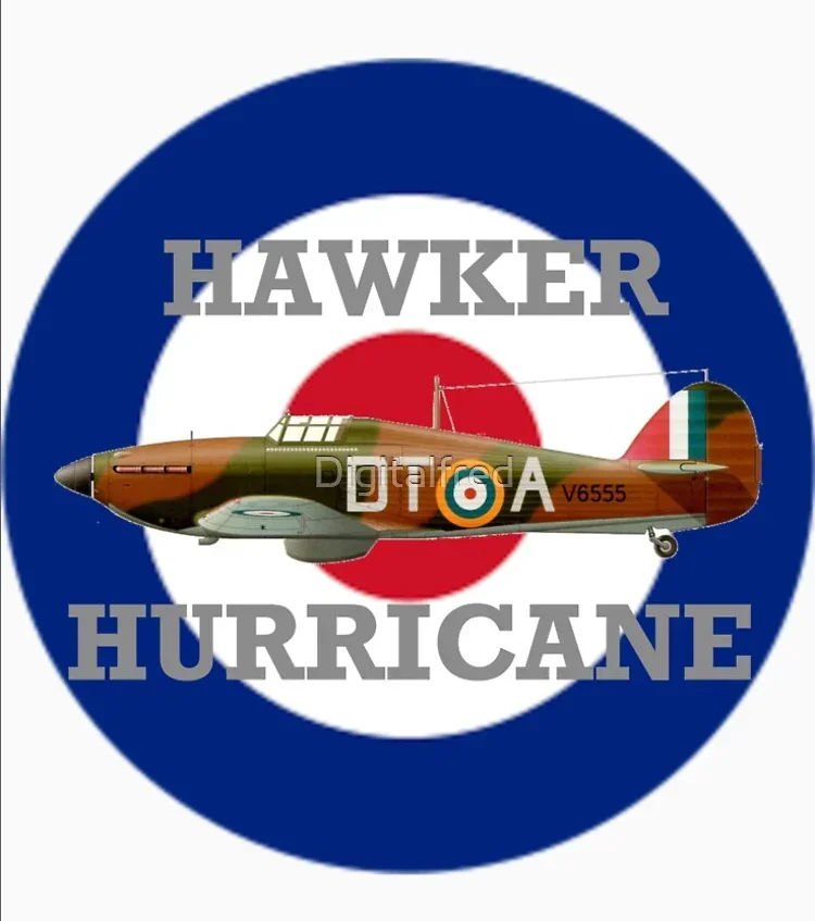 WWII RAF Hawker Hurricane Fighter Aircraft T Shirt. 100% Cotton Short Sleeve O-Neck Casual T-shirts Loose Top New Size S-3XL