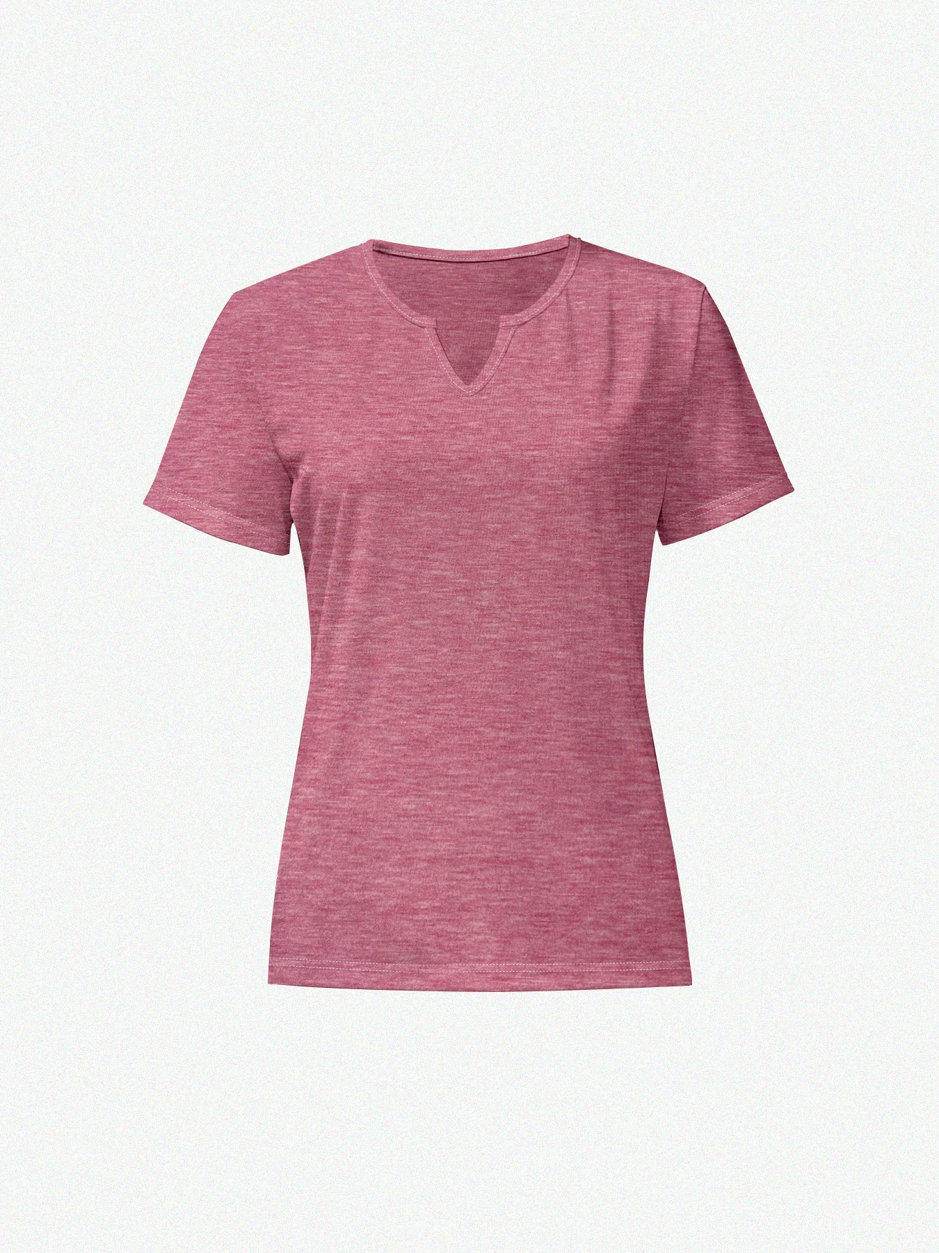 Sommer 2026 Neues Damen-T-Shirt mit V-Ausschnitt, Kurzarm, elegant, lässig, einfarbig, aus Baumwolle – Detail 3
