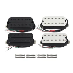 FLEOR 2pcs Alnico 5 Humbucker Pickup Double Coil Electric Guitar Neck Bridge Pickup Set- Adjustable Pole Pieces