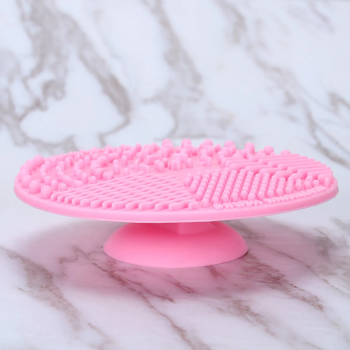 Pink Round Silicone Makeup Brush Cleaner Handheld Brush Scrubber Cleaning Pad Easy Use Makeup Cleaner Cleaning Accessories view 6