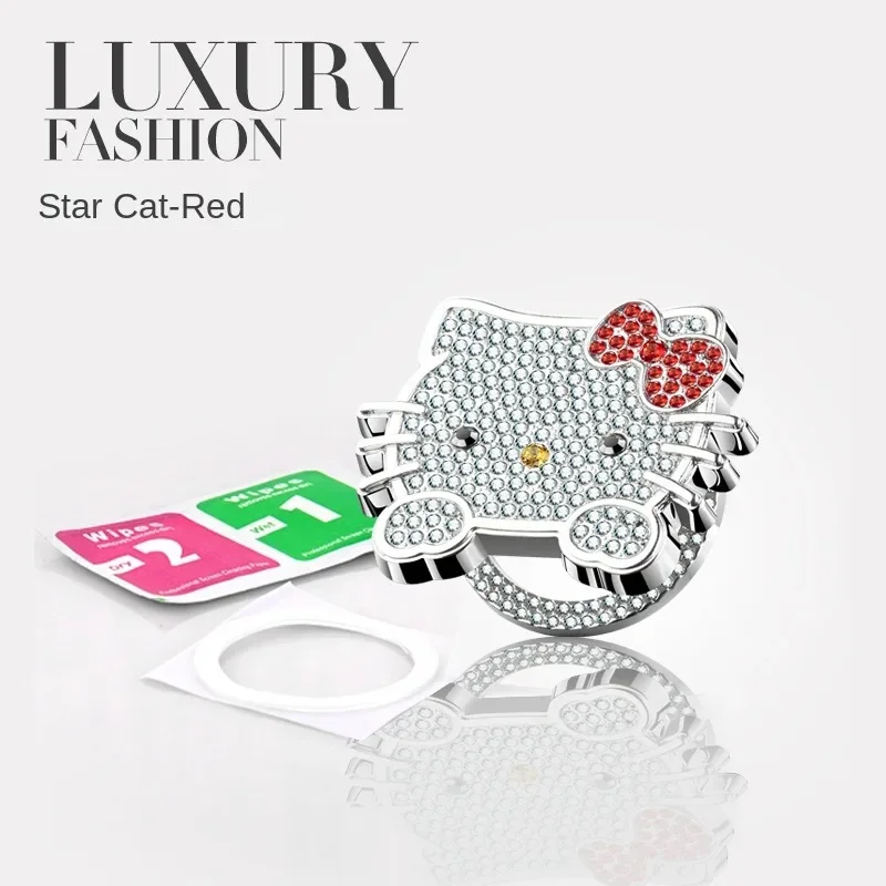 Sanrio Hello Kitty Car Interior One Click Start Button Protective Cover Anime Car Start Stop Button Protective Cover Decoration