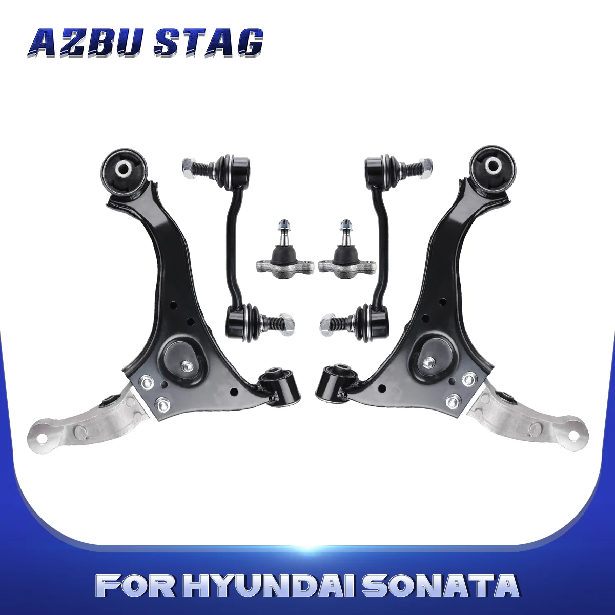 

AzbuStag 6Pcs Front Lower Control Arm Ball Joint Sway Bar End Link Suspension Kit for HYUNDAI SONATA 2006 2007 2008 2009 2010