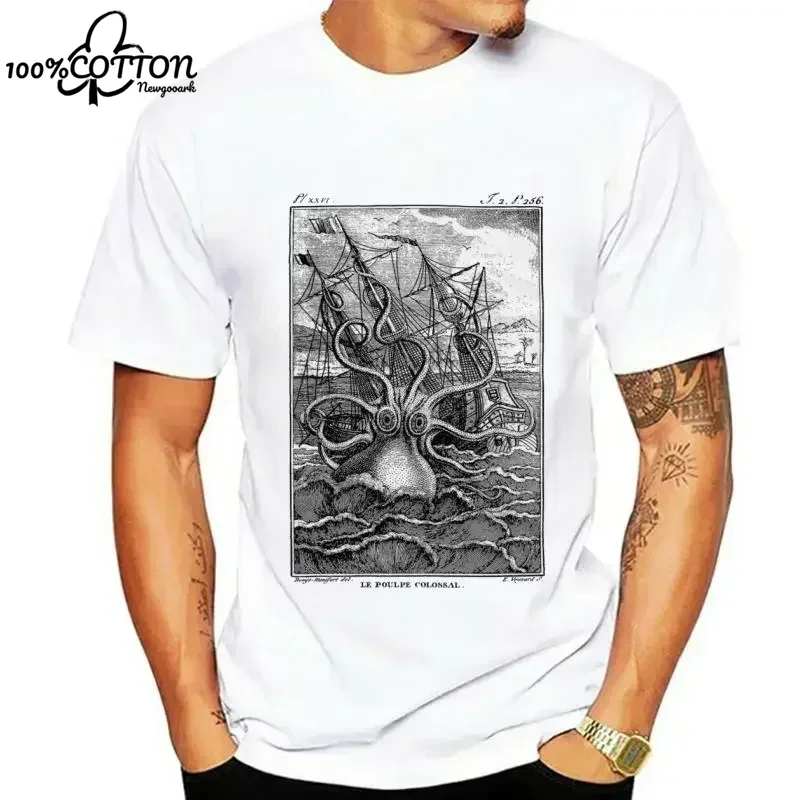 

Рубашка Kraken, мужская футболка с изображением осьминога и кальмара, щупальца, футболка с рисунком пиратского корабля, футболка Kraken, мужская футболка с графическим принтом