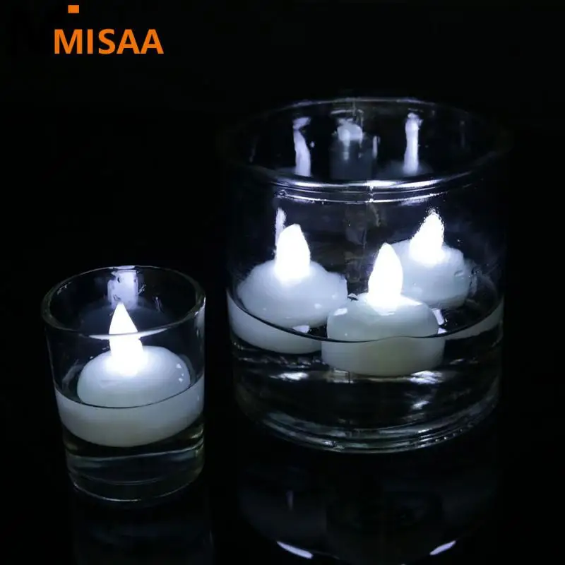 

Led Candles Energy Saving Flameless Waterproof Warm White Light For Pool Bathroom Accessories Floating Tealights Portable