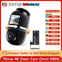 70mai 4K Dash Cam Omni X800 360° Rotating HDR Car Camera Built-in GPS&ADAS Support Dual-Channel 4G Compatible Supercapacition