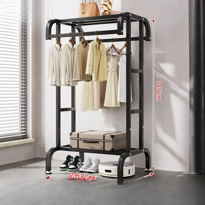 

Hanging hanger Floor-to-ceiling bedroom household hanger Drying hanger Movable indoor rack Bold and thickened coat rack
