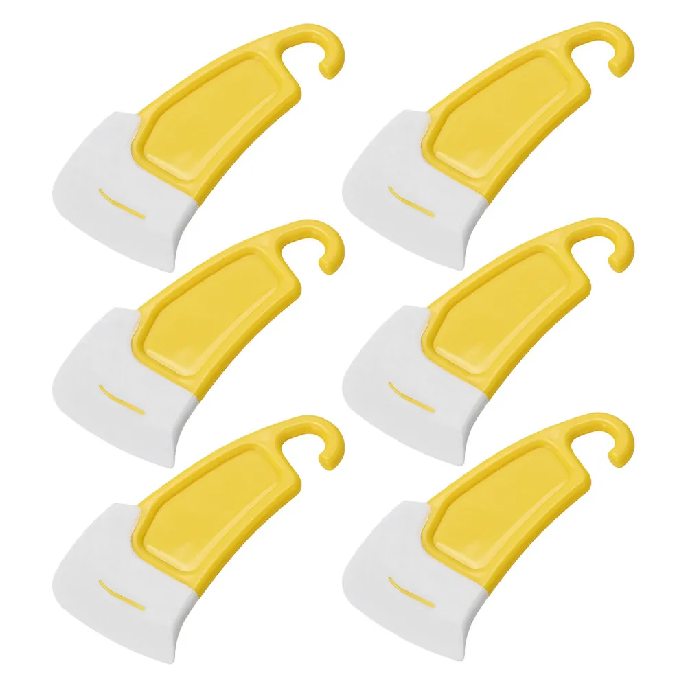 6Pcs Mini Silicone Scraper Set Kitchen Pan Cleaning Tool Dish Bowl Pot Bottom Cleaner Non Scratch Soft Stain Remover for Daily