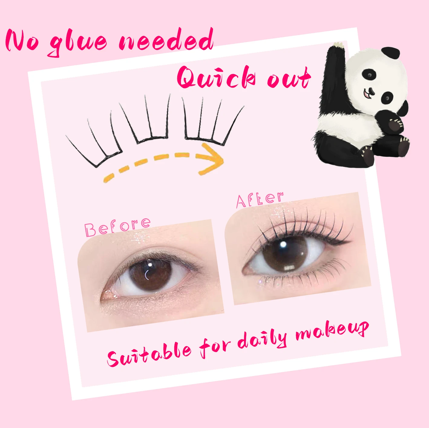 한국 스타일 가짜 속눈썹 K-pop 영감 디자인 만화풍 풍성한 클러스터 얇은 셀프 접착 매일 사용에 완벽