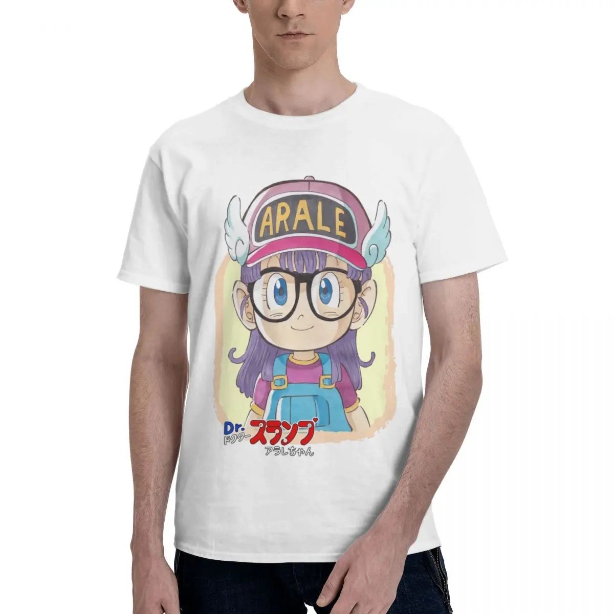 Vintage Arale Norimaki Dr Slump Anime T-Shirt for Men Crewneck 100% Cotton T Shirts Short Sleeve Tees Classic Clothing