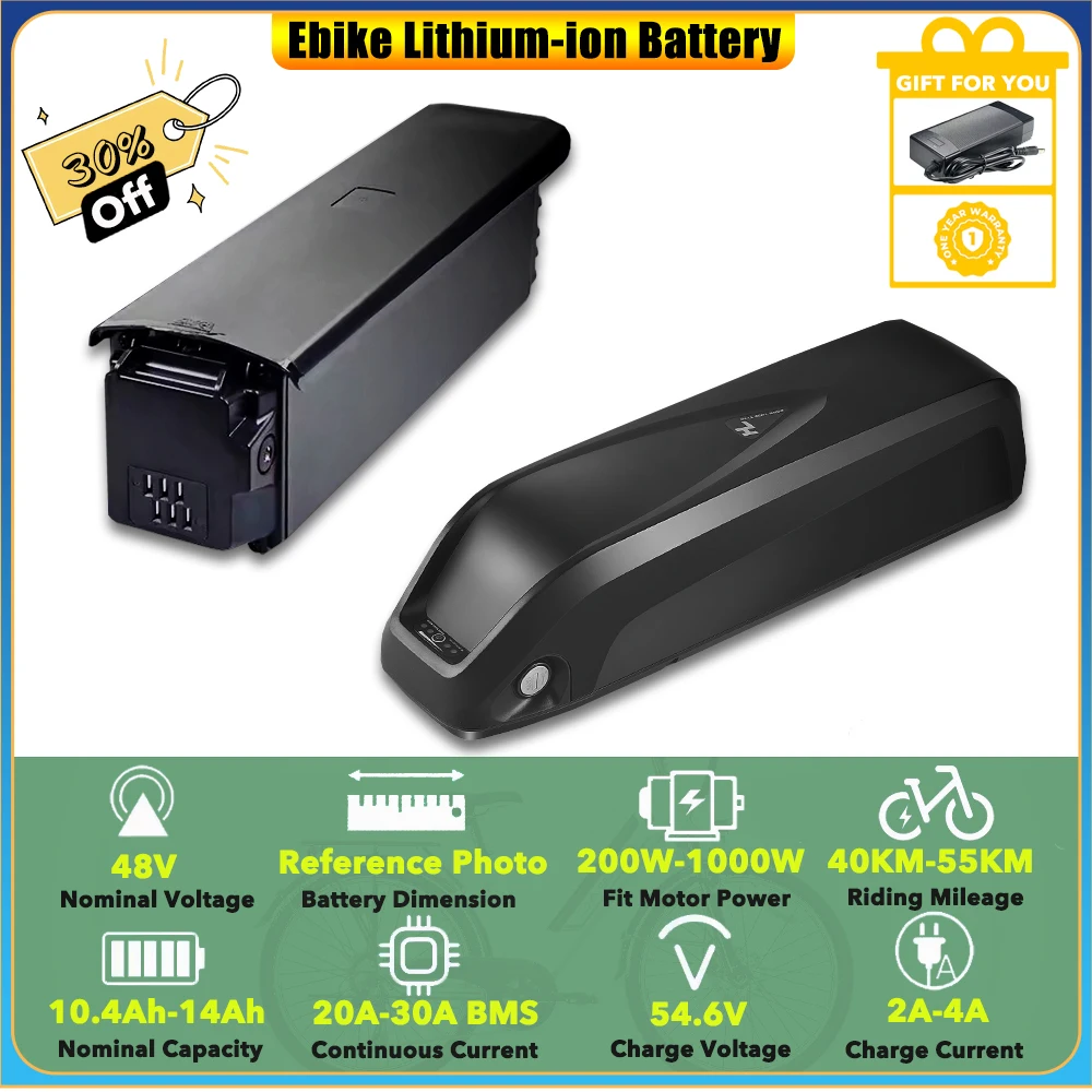 

Integrated Down Tube 48V 10.4Ah 12Ah 13Ah 14Ah Lithium-ion Ebike Battery Pack for HAOQI Antelope 500W Cargo Electric Bike