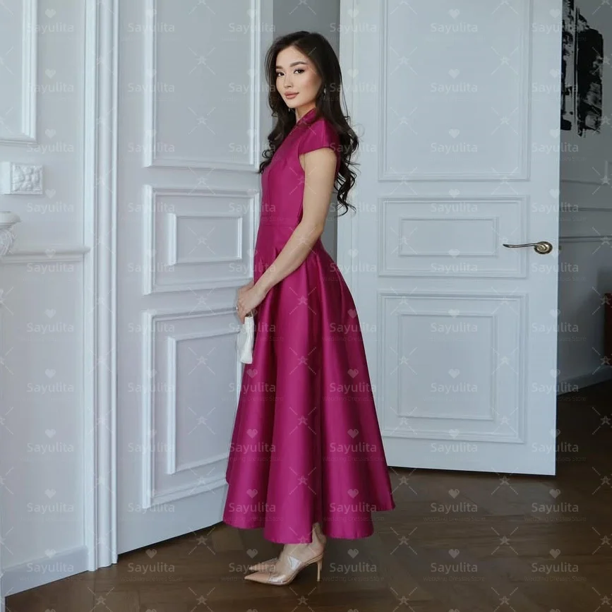 Sayulita فساتين حفلة موسيقية بطول الكاحل، رقبة على شكل V صغيرة، فساتين رسمية وسهرة، أكمام أحذية، فستان حفلات الزفاف حسب الطلب #2