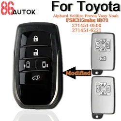 Remote Key Upgrade Replacement Key for Toyota Alphard Vellfire Previa Voxy Noah 2005-2014 FSK312mhz ID71 Board NO:271451-6221