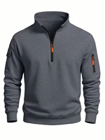 Sweat-shirt pour homme, nouvelle collection automne-hiver 2025, décontracté, sportif, manches longues, col montant, demi-zip, coupe-vent 6